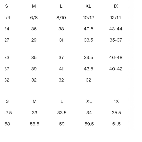 For Love and Lemons size chart Reference - Picture 3 of 4